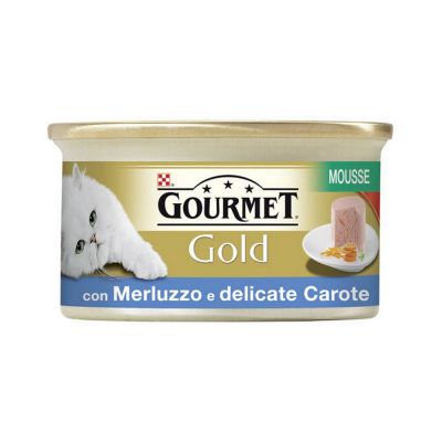 Gourmet gold mousse con merluzzo e carote umido gatto gr. 85