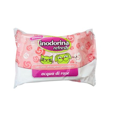 Salviette inodorina refresh all'acqua di rose