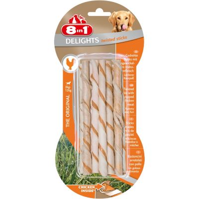 Snack per cani 8 in 1 twisted sticks pollo gr. 55