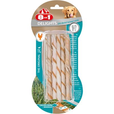 Snack per cani 8 in 1 twisted sticks dental gr. 55