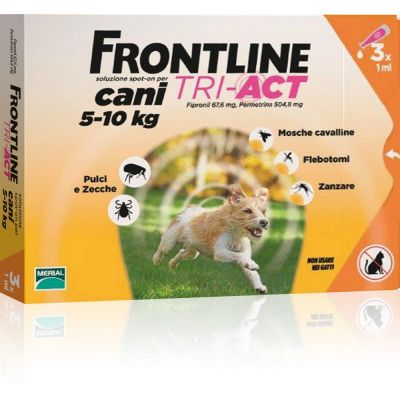Frontline tri-act per cani 5-10kg 3 pipette
