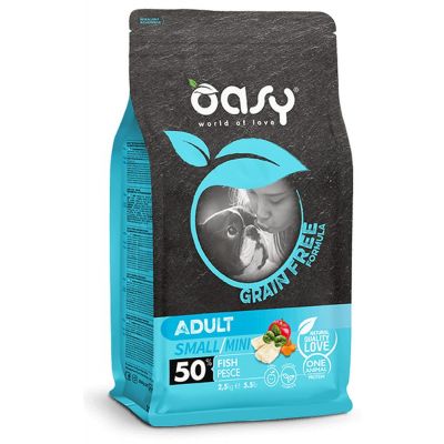 Oasy dry dog grain free adult small/mini pesce 2,5 kg