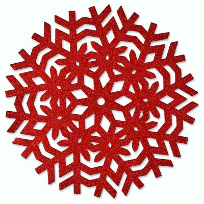 Sottopiatto fiocco di neve rosso 38 cm