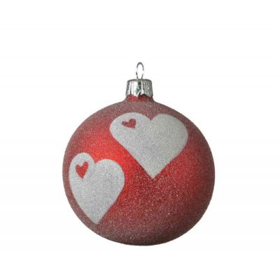 Sfera in vetro opaco cuore Ø 8 cm 