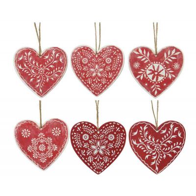 cuore plylegno w folk print 4as appendibili per alberi