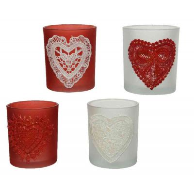 Porta tealight vetro opaco assortito Ø 7-H8,40cm