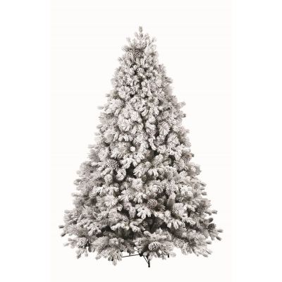 Albero di Natale Blackburn floccato con pigne 270 cm