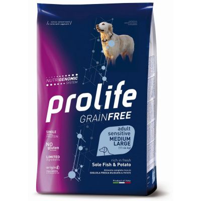 Dog grainfree sensitive ad sogliola e patate  m/l 2,5 kg