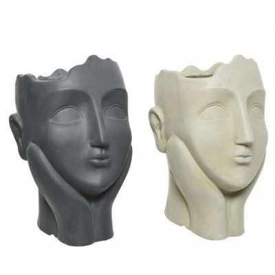 Vaso fibre clay lady face