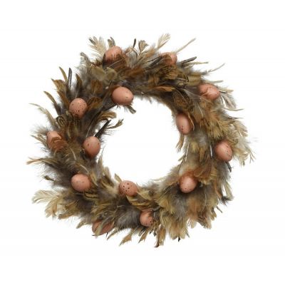 Wreath feather foam egg decor