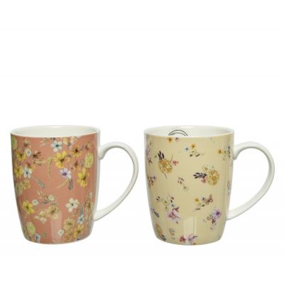 Mug porcelain 2col assortiti terra