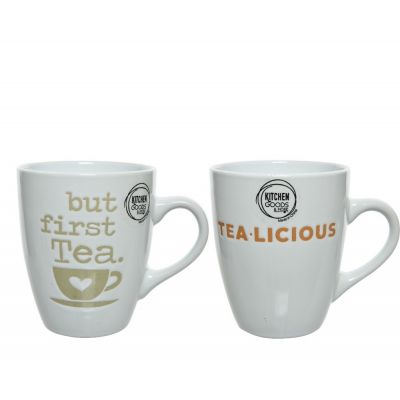 Mug stoneware 2col assortiti tea de