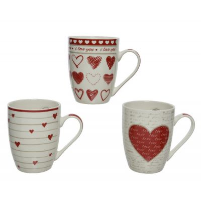 Mug porcelain 3col assortiti small