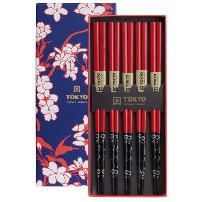 Chopstick giftbox red black fl