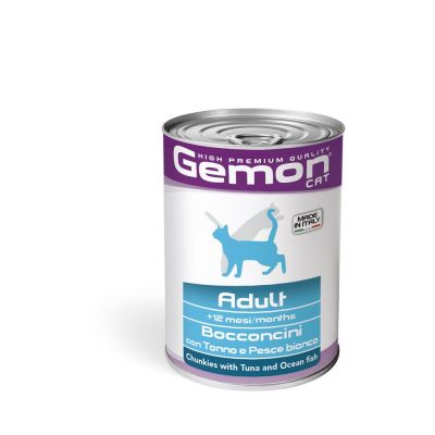 Gemon adult bocconcini con tonno e pesce bianco 415 gr.