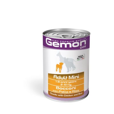 Gemon adult mini bocconi con pollo e riso 415 gr.