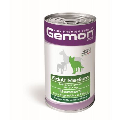 Gemon adult medium bocconi con agnello e riso 1,25 kg.