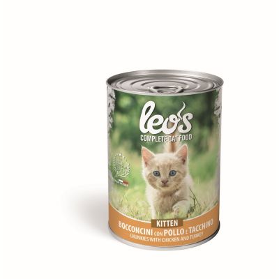 Leo's cat kitten pollo e tacchino 415 gr.