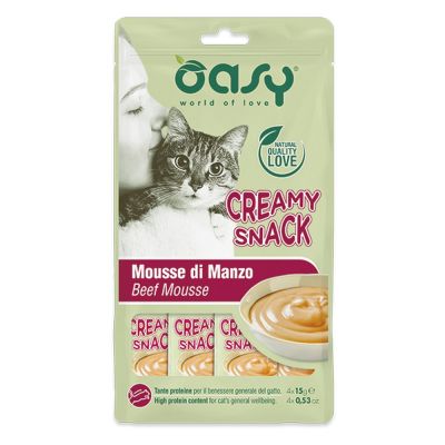 Oasy creamy snack mousse di manzo 4x15 gr.