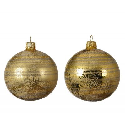 Sfera In Vetro oro Brush Stripe Ø8Cm