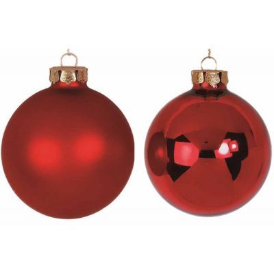 Confezione 6 Sfere Vetro Rosse Li/Sat 