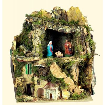 Presepe con nativitÀ e luci