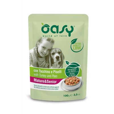 Oasy straccetti mature&senior tacchino e piselli 100 gr.