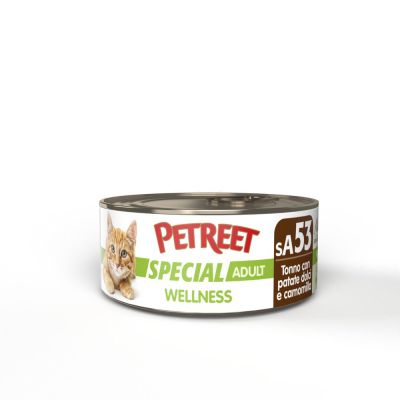 Petreet natura adult special wellness tonno con patate dolci e camomilla 70 gr.