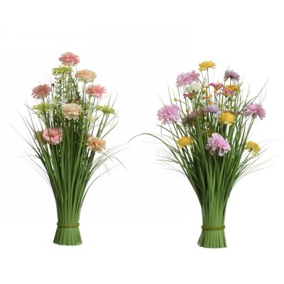 Grass polyester pink green whi
