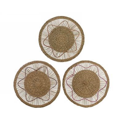 Placemat sea grass round 3col