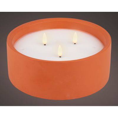 Led wick candle wax round terr