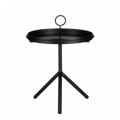 Aston side table blk det.tray
