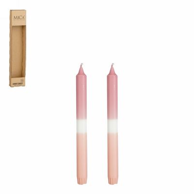 Dipdye dinner candle pink 2 pz