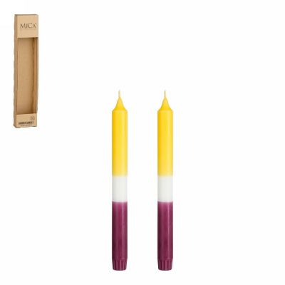 Dipdye dinner candle yell 2 pz