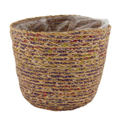 Basket seagrass with plastic