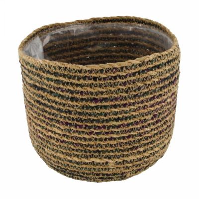 Basket seagrass with plastic