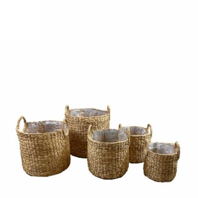 Basket waterhyacinth w/plastic