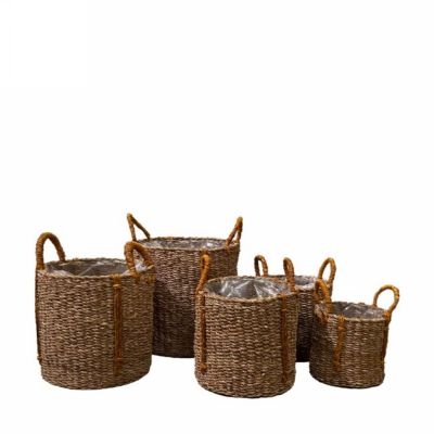 Basket seagrass with plastic