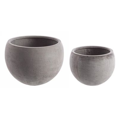 P.vaso cement sfera grigio l