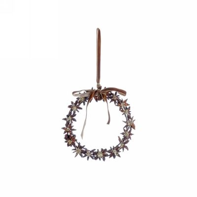 Hang.wreath aniseed w/rib 15cm 