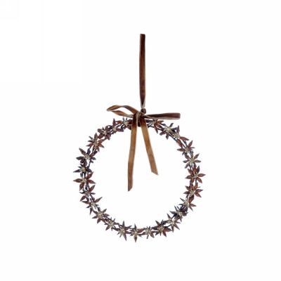 Hang.wreath aniseed w/rib 20cm 
