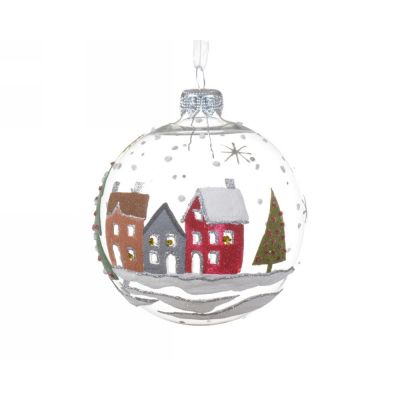 Pallina in vetro houses ? 8cm transparent