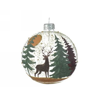 Bauble glass deer with trees