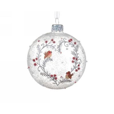 Bauble glass branch and birds