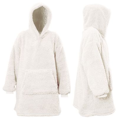 Hoodie teddy dove white