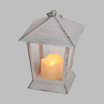 Lanterna Bianca 1 Candela LED 11,5x11,5xH17cm