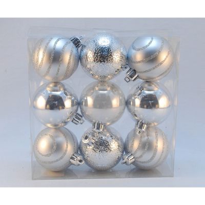 Sfere argento decor.perl.glitt 