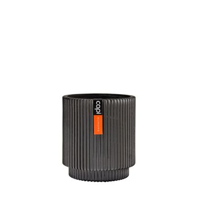 Vaso cylinder groove anthracite 19x21 cm.