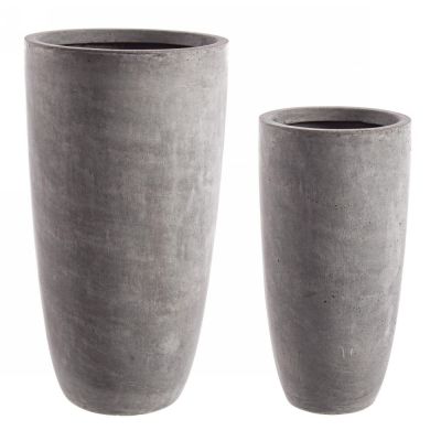 Porta vaso in cemento alto grigio