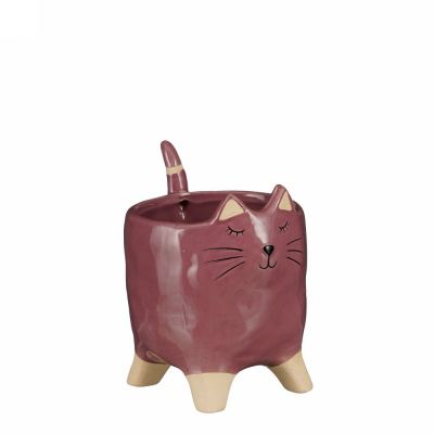 Funny pot cat purple